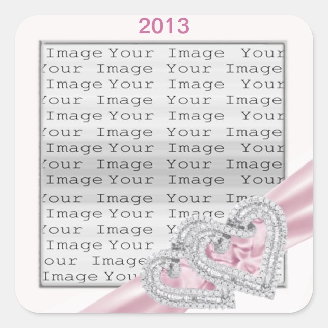 Custom Hearts Pastellfarben Rosa Band Stickers (Vorderseite)