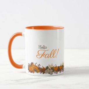 Custom Hello Fall Season Coffee Tasse