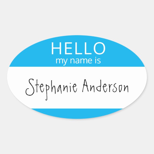 Custom HELLO Mein Name ist Aufkleber Abzeichen (Vorderseite)