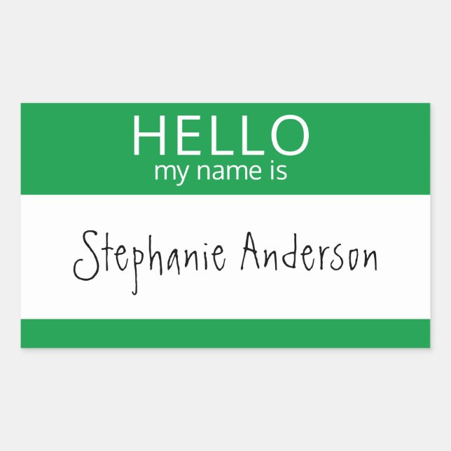 Custom HELLO Mein Name ist Aufkleber Abzeichen (Vorderseite)