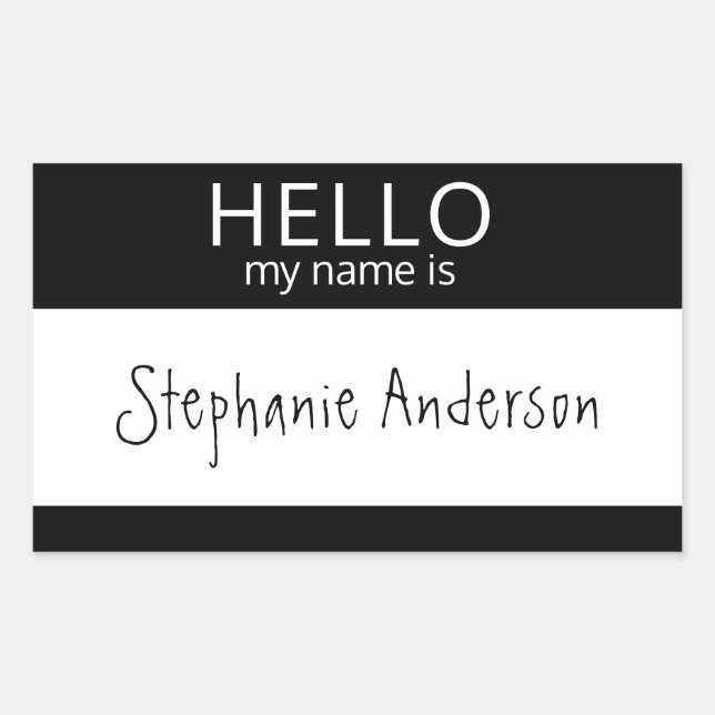 Custom HELLO Mein Name ist Aufkleber Abzeichen (Vorderseite)