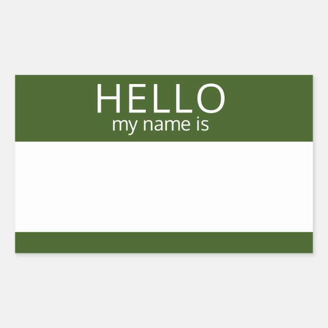 Custom HELLO Mein Name ist Aufkleber Abzeichen Lee (Vorderseite)