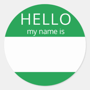 Custom HELLO Mein Name ist Aufkleber Abzeichen Lee