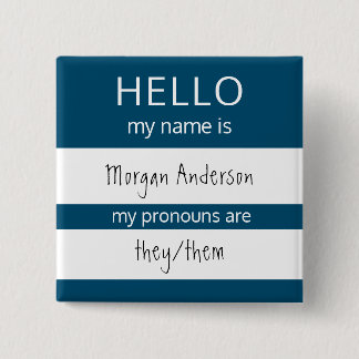 Custom HELLO Mein Name Pronouns ist Abzeichen Button