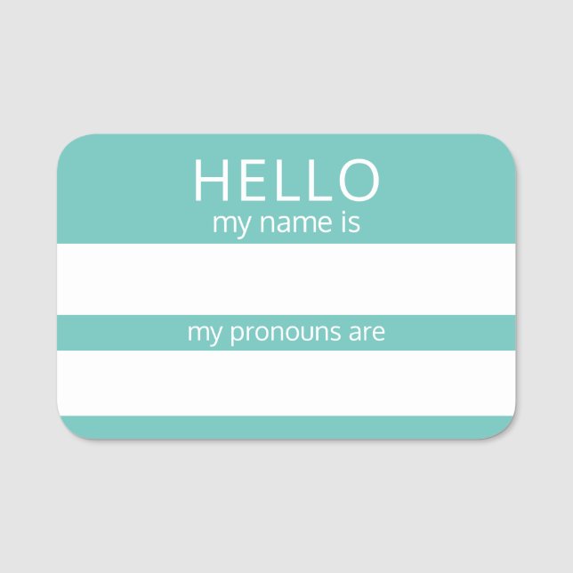 Custom HELLO Mein Name Pronouns ist Abzeichen Namensschild (Vorderseite)