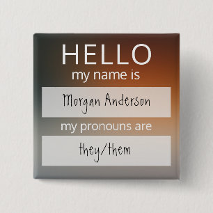 Custom HELLO Mon Nom Pronouns Est Un Badge