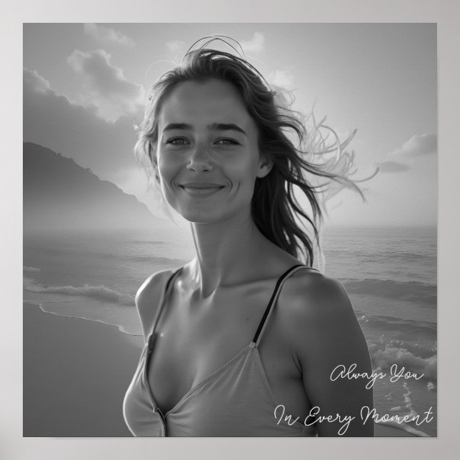 Custom Her Portrait – Simple Photo Gift for Her Poster (Vorne)