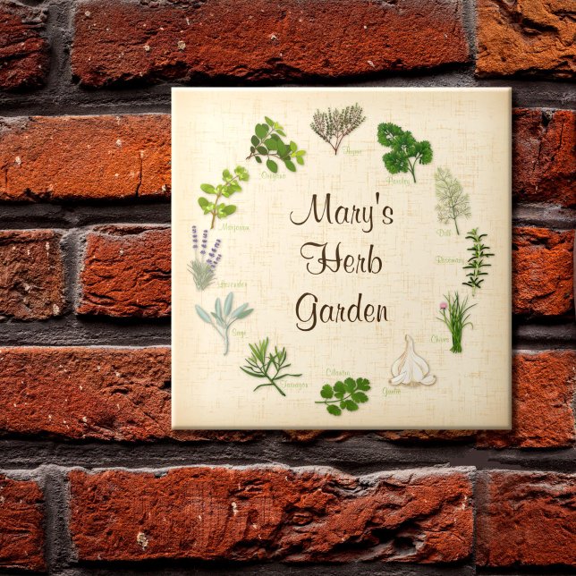 Custom Herd Garden Tile Fliese (Custom Herb Garden Tile.
Decor for your special garden! Fragrant, flavorful herbs and spices.)