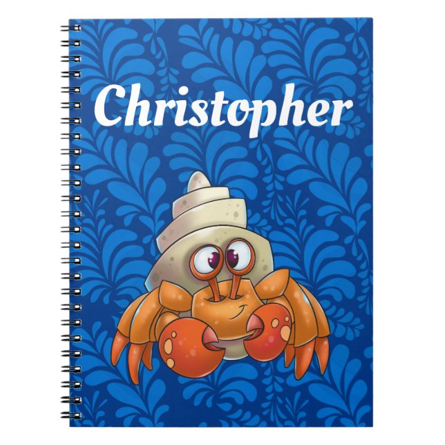 Custom Hermit Crab Notebook Blue Notizblock (Vorderseite)