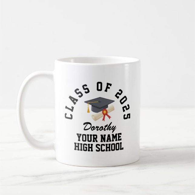 Custom High School Abschlussfeier Kaffeetasse (Links)