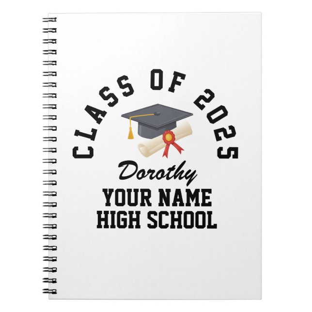 Custom High School Abschlussfeier Notizblock (Vorderseite)