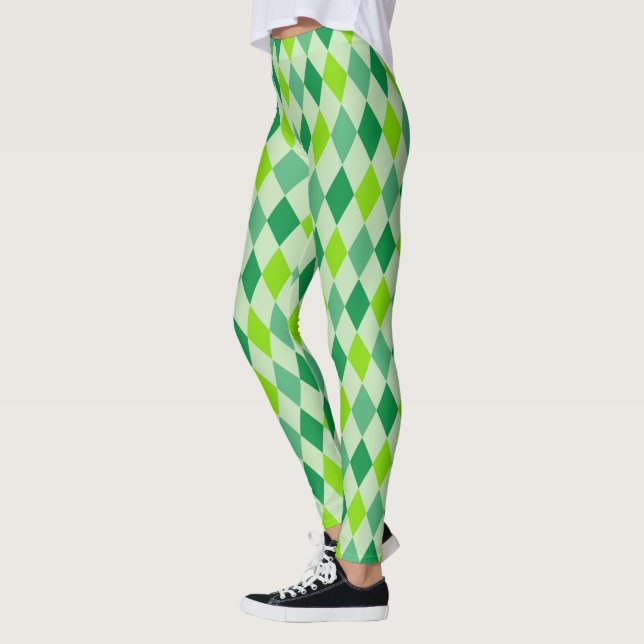 Custom High Waisted Diamonds Patronengrün Leggings (Links)