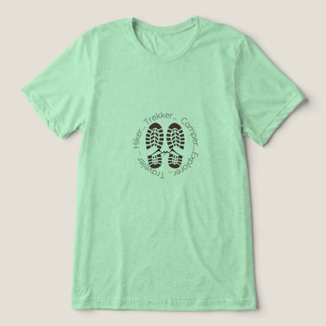 Custom Hiking Adventure T-Shirt | Hiker Trekker Ca Tri-Blend Shirt (Design Vorderseite)