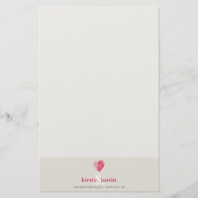 CUSTOM HINWEIS: niedliches modernes Fingerabdruck- Briefpapier (Vorderseite)