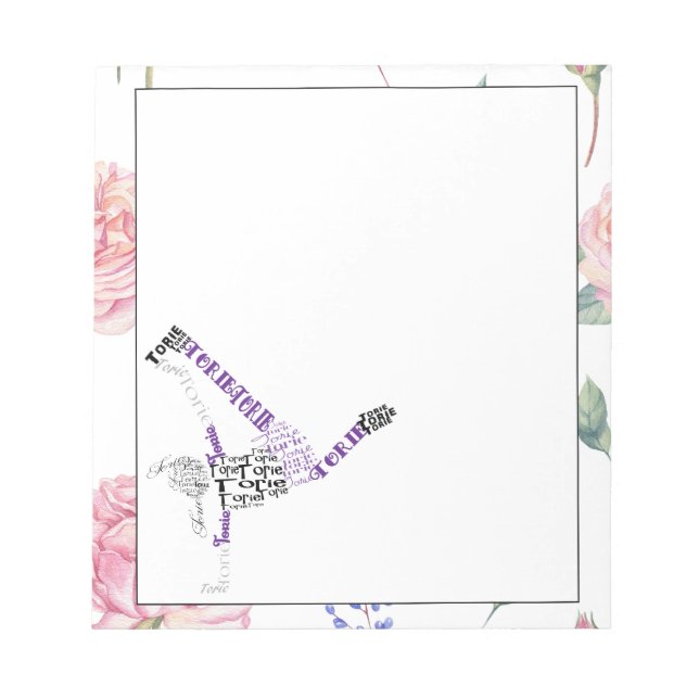 Custom Hip Hop Torie | Rose Wasserfarben Notizblock (Vorderseite)
