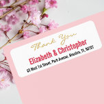 Custom Hochzeit Vielen Dank Rücksendeadresse Etike<br><div class="desc">Erstellen Sie Ihre eigene individuelle,  personalisierte,  elegante moderne Dankeschön Rückadressen-Label. Geben Sie einfach den Namen und die Anschrift der Braut & Bräutigam / Ehefrau & Ehemann ein. Elegant danke Ihnen Rücksendeadressen-Aufkleber für die Nutzung auf Hochzeit,  Heiratsjubiläum,  Geburtstag,  Brautparty,  Babydusche,  Ferien,  oder andere besondere Anlass verwandte Mailings.</div>
