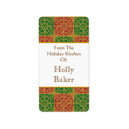 Custom Holday Baking Red Green Lilie Labelb Adressaufkleber