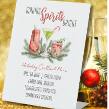 Custom Holiday Bar Menu - Spirituosen hell machen
