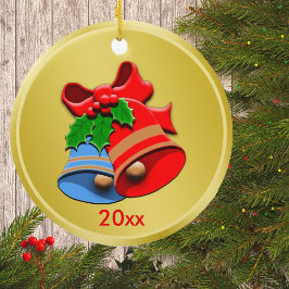 Custom Holiday Bells Weihnachten Keramikornament