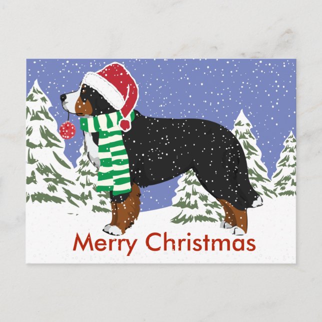Custom Holiday Bernese Mountain Dog Weihnachten (Vorderseite)