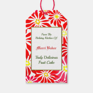 Custom Holiday Kitchen Red Poinsettia Geschenk Tag Geschenkanhänger