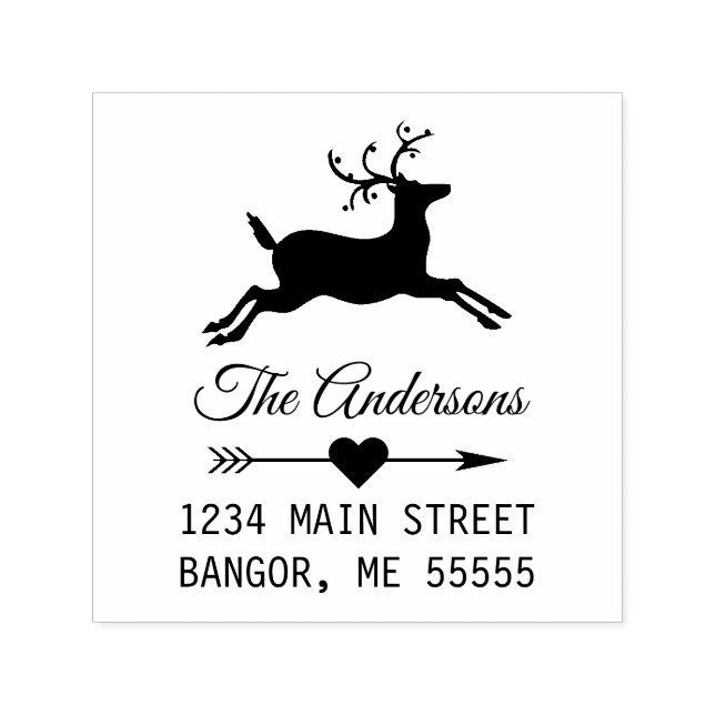 Custom Holiday Rentier mit Arrow-Herzskript Permastempel (Design)