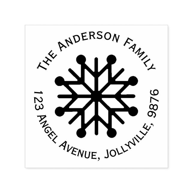 Custom Holiday Snowflake Address Permastempel (Design)