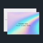 Custom Holographic Simple Dankykarten Einladung<br><div class="desc">Minimalistische Holographic Simple Elegant Dankeschön-Karten</div>