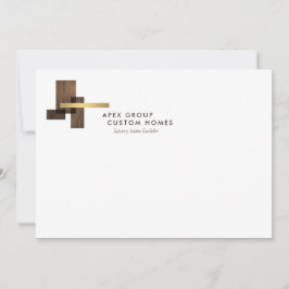 Custom Home Builder Logo Flat Notecard Mitteilungskarte