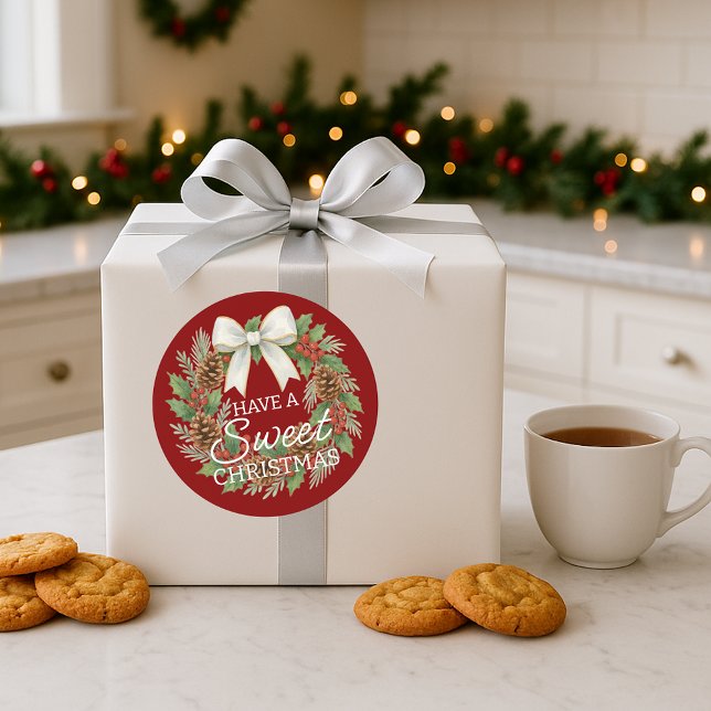 Custom Homemade Christmas Cookies Label Sheet Runder Aufkleber (Von Creator hochgeladen)