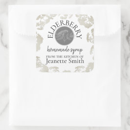 Custom Homemade Elderberry Kitchen Goods Quadratischer Aufkleber