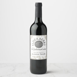 Custom Homemade Elderberry Wine Weinetikett