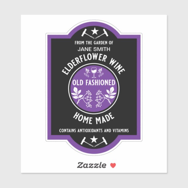 Custom Homemade Elderflower Aufkleber (Blatt)