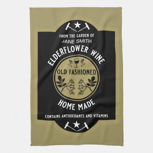 Custom Homemade Elderflower Geschirrtuch (Vertikal)