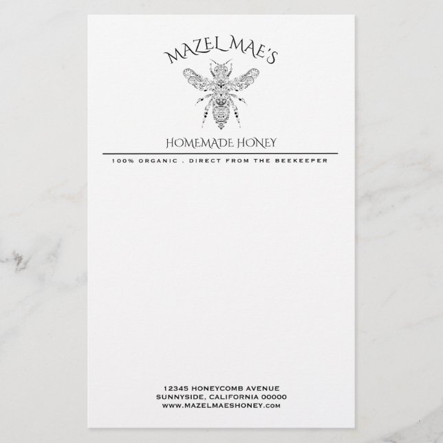 Custom Homemade Honey Briefpapier (Vorderseite)
