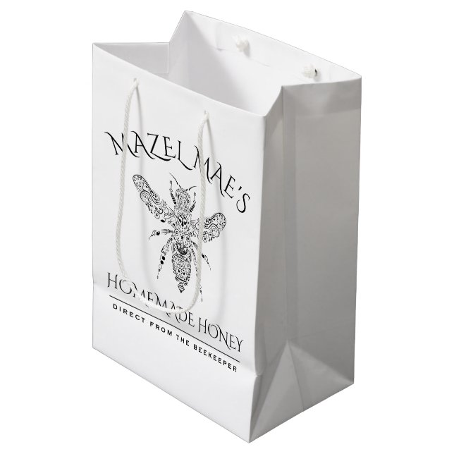 Custom Homemade Honey Mittlere Geschenktüte (Vorderseite Schrägansicht)