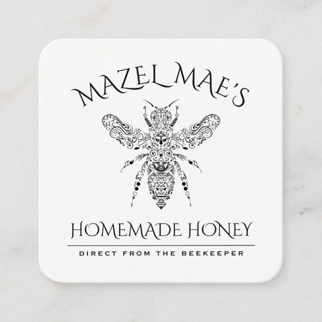 Custom Homemade Honey Quadratische Visitenkarte (Vorderseite)