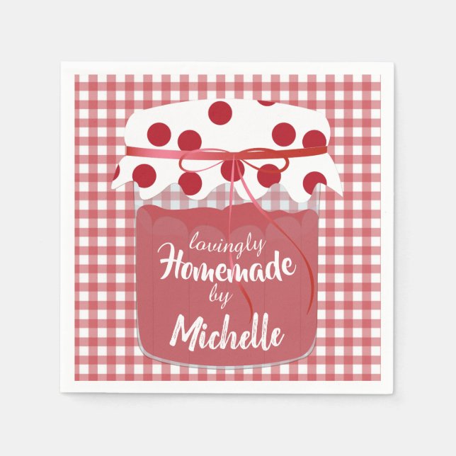 Custom Homemade Jam and Gingham Serviette (Vorderseite)