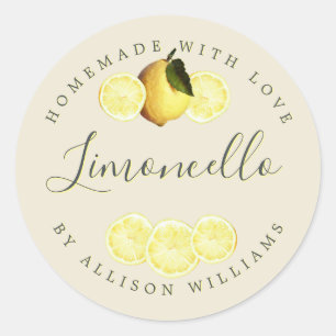 Custom Homemade Limoncello Antikes Weiß Runder Aufkleber