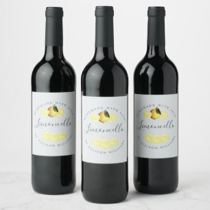 Custom Homemade Limoncello Flasche Etikett Blau