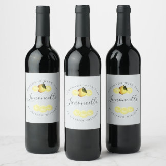 Custom Homemade Limoncello Flasche Etikett Blau