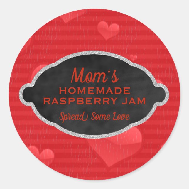 Custom Homemade Raspberry Jam Canning Jar Lid Runder Aufkleber (Vorderseite)