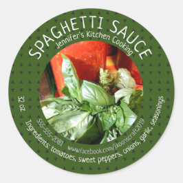Custom Homemade Spaghetti Sauce Runder Aufkleber
