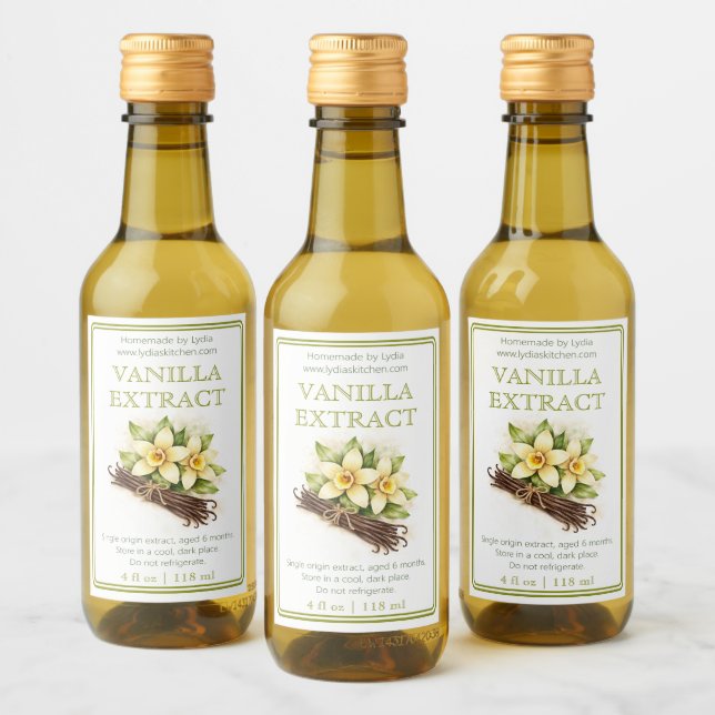 Custom Homemade Vanilla Extract Label Weinetikett (Flaschen)