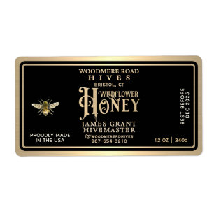 Custom Honey Hex Jar Label für 12oz hex jars