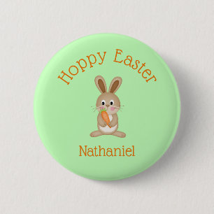 Custom Hoppy Osteradorable Bunny mit Carrot Button
