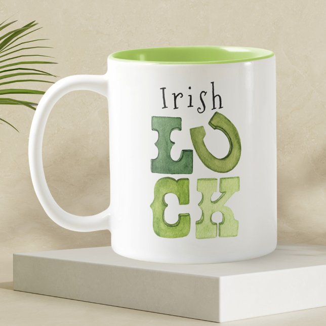 Custom Horeuh Irish Luck St Patricks Day Zweifarbige Tasse (Von Creator hochgeladen)