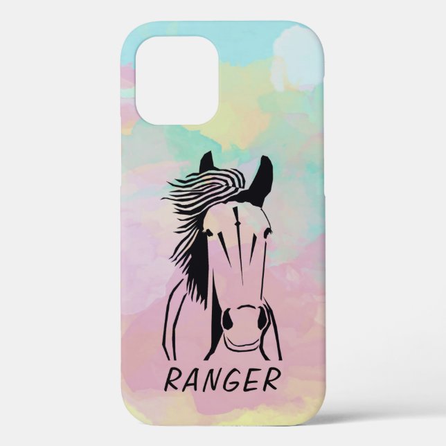 Custom Horse Apple IPhone 12 (Tough) Handy Case (Rückseite)