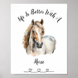 Custom Horse Watercolor Wall Art Poster