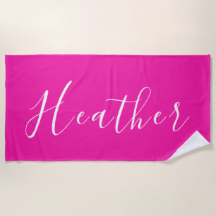 Custom Hot Pink Bachelorettuch Strandtuch